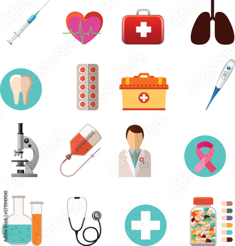 Medicine Vector Icons Set. 