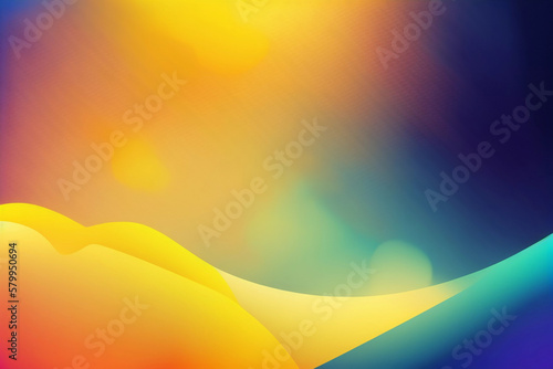 Abstract waving gradinet blue and yellow background photo