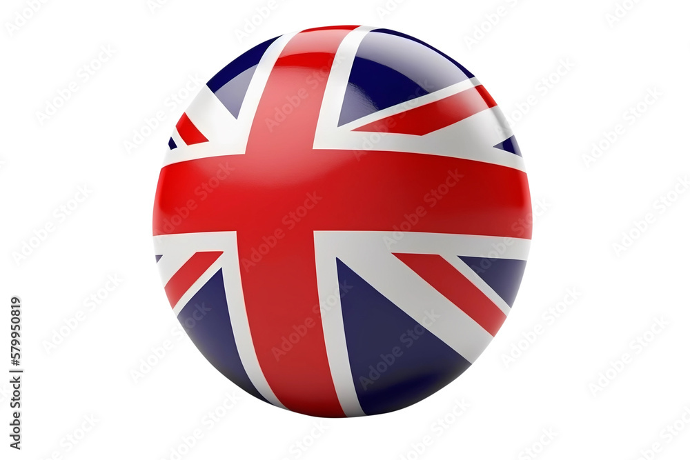 Obraz premium 3d UK ball with flag isolated on white