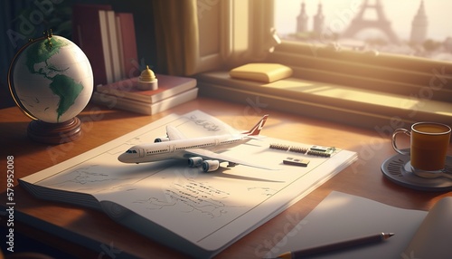 Plane. Travel concept illustration.