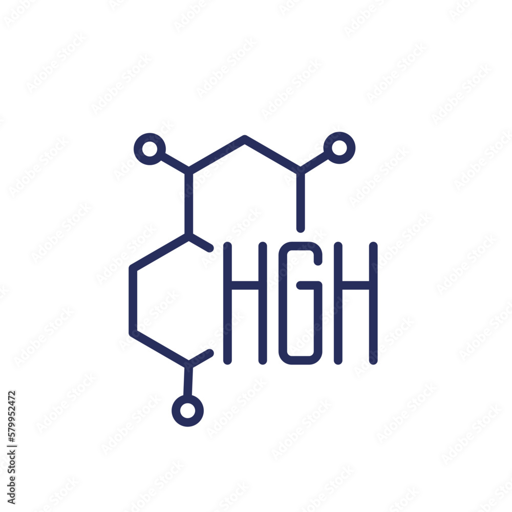 HGH line icon, human growth hormone HGH line icon, human growth hormone