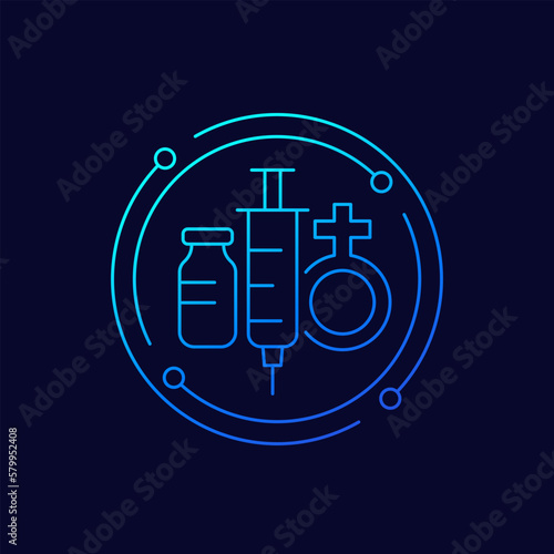 Estrogen therapy icon, linear design