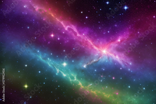 Abstract Multicolored Smooth Bright Nebula Galaxy Artwork Background