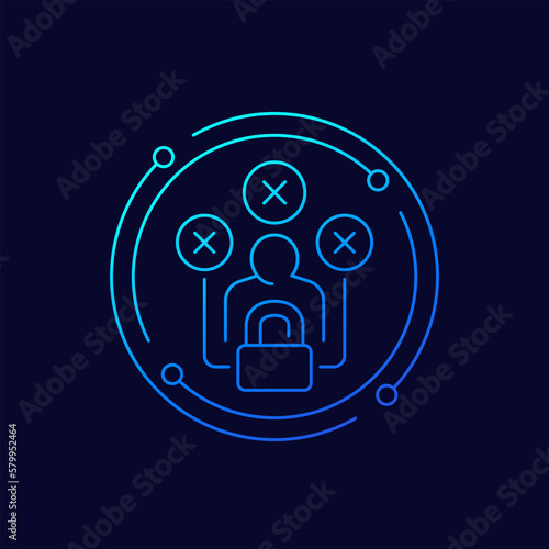 Fixed mindset icon, linear design
