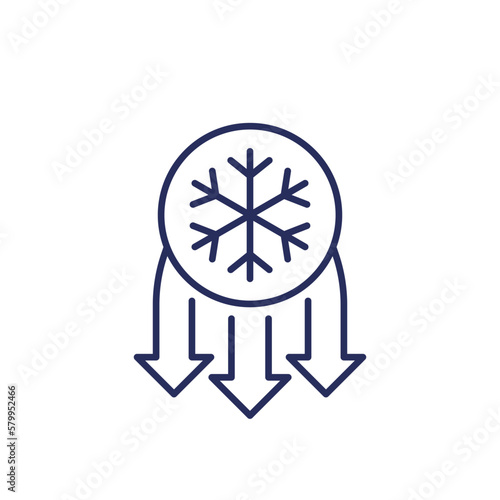 Frost impact line icon on white