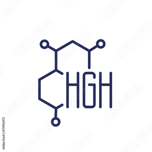 HGH line icon, human growth hormone
