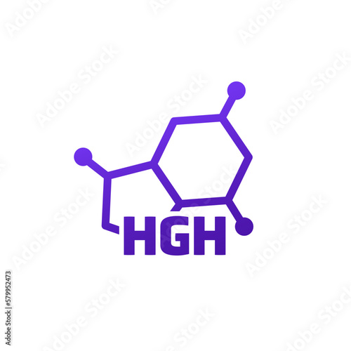 HGH icon, human growth hormone vector