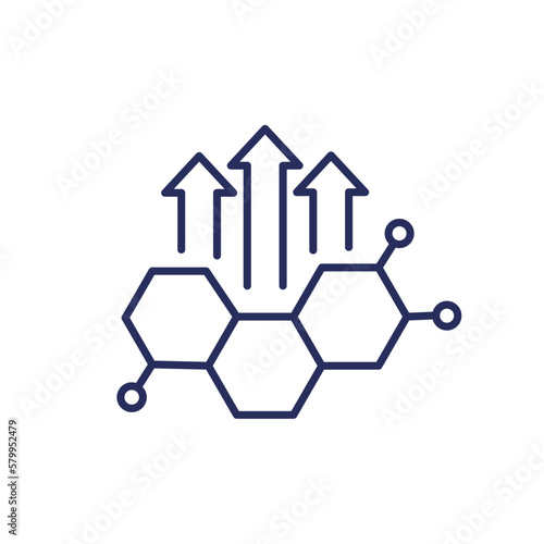 Human growth hormone, HGH line icon