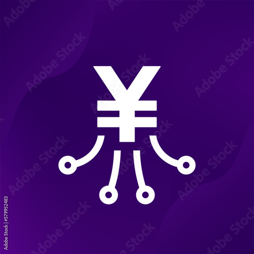 income streams icon with a yuan, vector