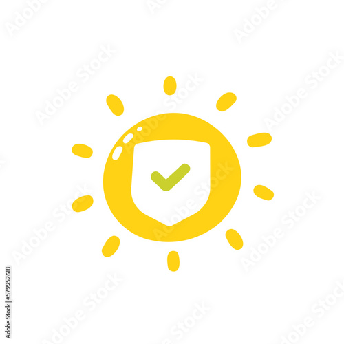 UV protection icon with a sun and shield