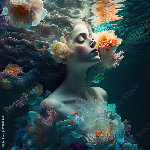 Underwater beautiful lovely mermaid luxury © Hatoru