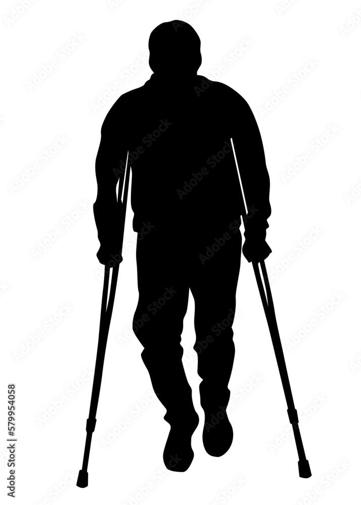 Elderly people with cane one white background Elderly people with cane one white background