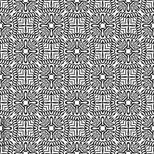 black and white seamless pattern art floral zebra style pattern fabric textile tile ornament curve decoration vector illustration