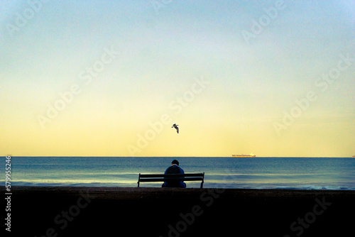 silhouette of a person on a beach
