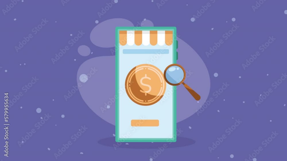smartphone device with ecommerce animation smartphone device with ecommerce animation