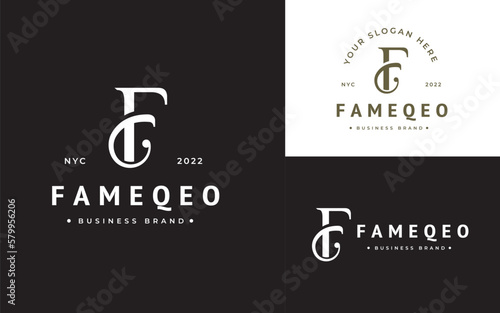 Creative letter F luxury logo design concept. Initial symbol for corporate business identity. Alphabet vector element