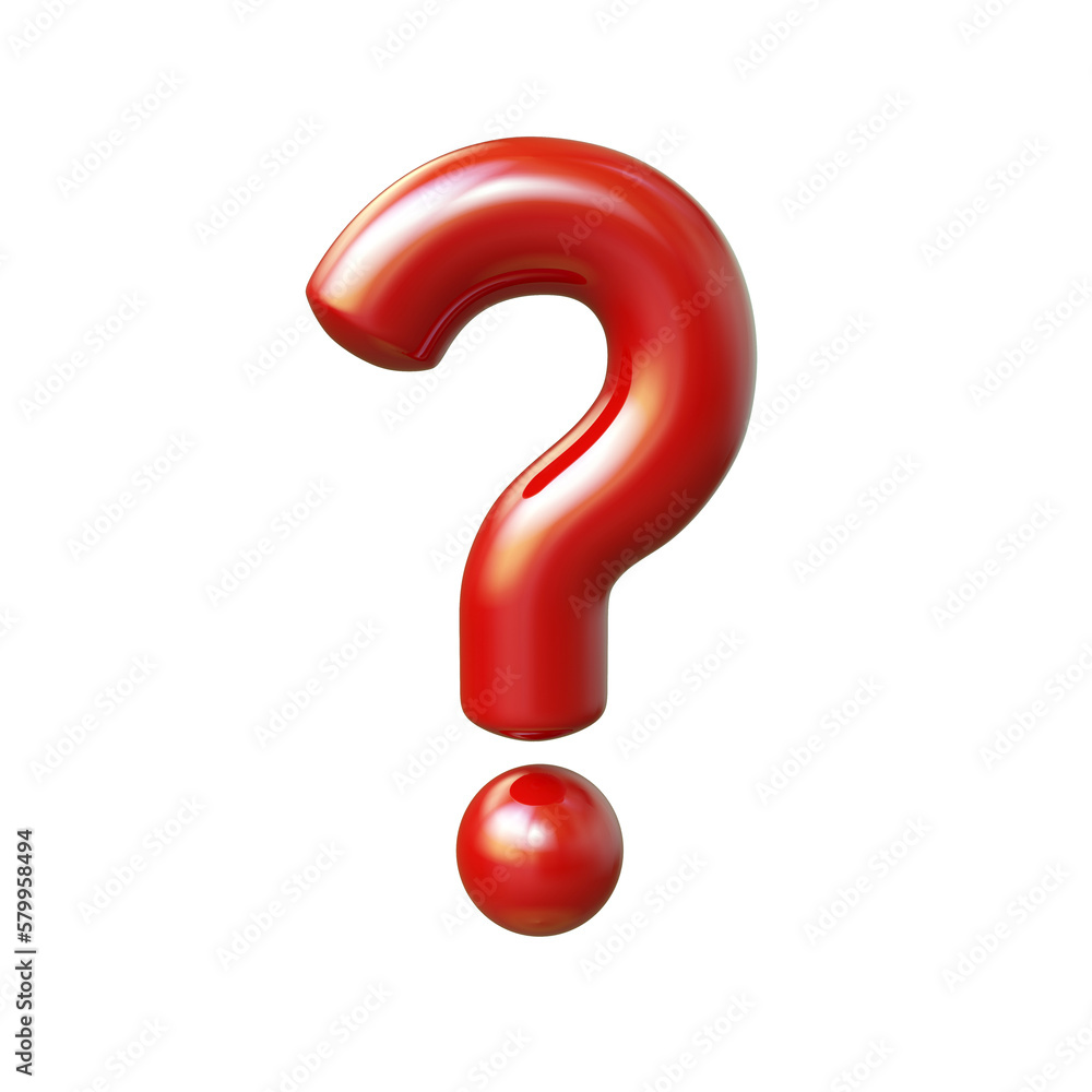 Volumetric red question mark on a white background Volumetric red question mark on a white background