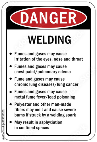Welding hazard sign and labels beware welding danger