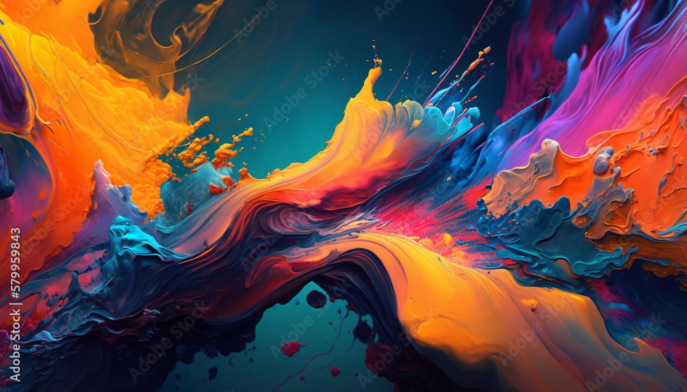 Motion color explosion, colorful ink abstraction, fancy dream color. Generative AI
