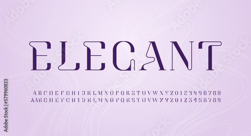 Beautiful alphabet serif font, ?lassic lettering perfect for logotypes, wedding invitations, alcohol labels or fashion design, set including two sets of differently writ ten drawn letters and numbers