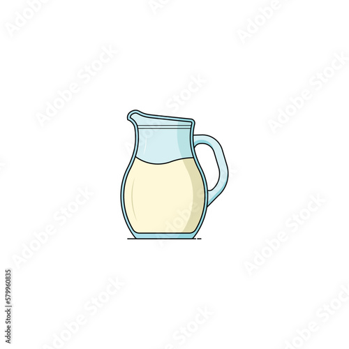 Milk jar isolated vector graphics