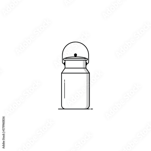 Milk can icon isolated vector graphics