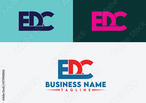 Letter EDC logo design, EDC letter logo