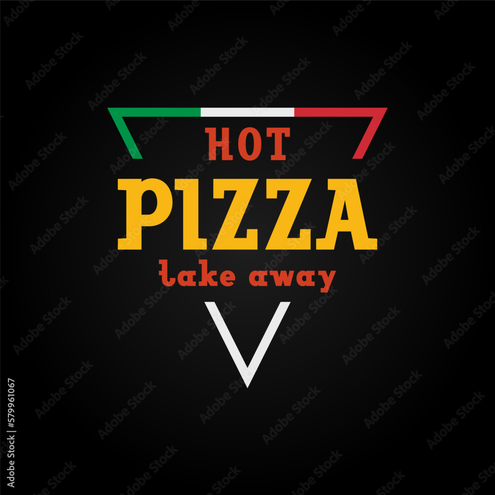 Fototapeta premium Pizzeria logo template, design emblem or badges for cafes, fast food restaurants, or delivery pizza, vector illustration 10EPS