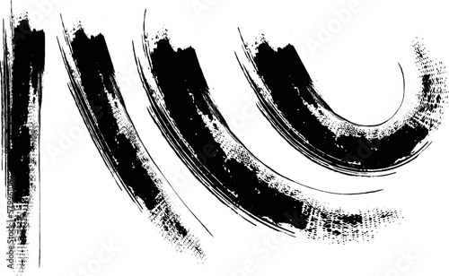 Set of Hand Drawn Grunge Brush Smears, Hand Drawn Grunge Brush vector, Black vector brush strokes collection. Black paint spots vector set