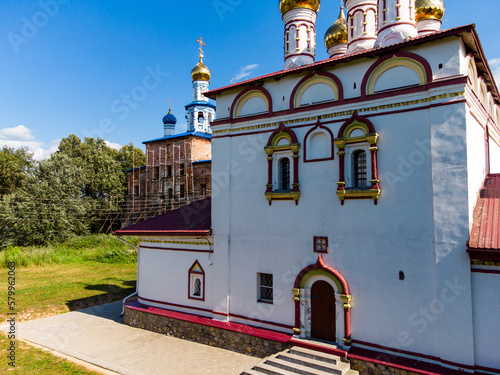 View of the ancient Church of the Resurrection of the 17th century in the village of Trubino, Kaluzhskiy region, Russia photo