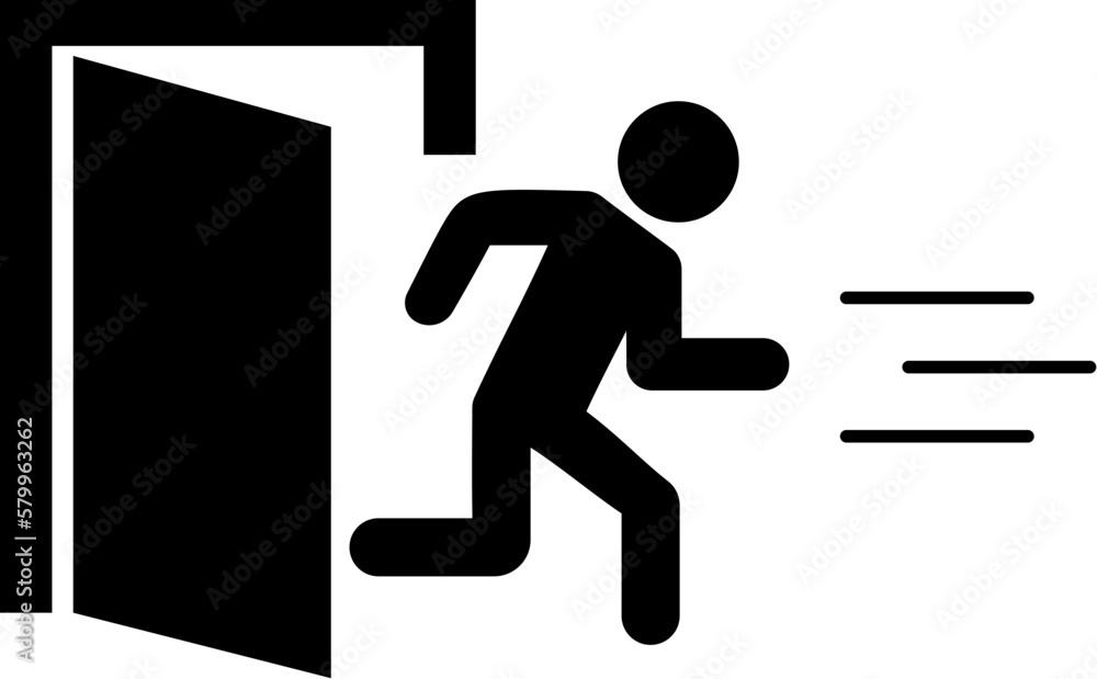 Door exit sign, emergency escape symbol Door exit sign, emergency escape symbol