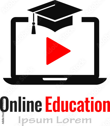 Online education vector poster design