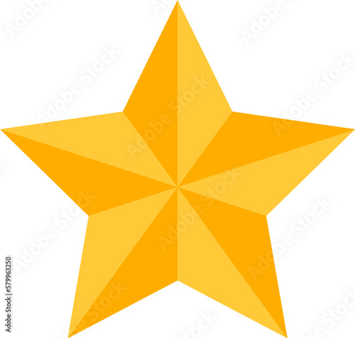 Gold rating star vector icon