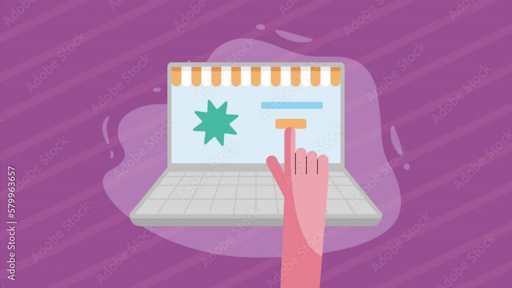 laptop computer with ecommerce animation laptop computer with ecommerce animation