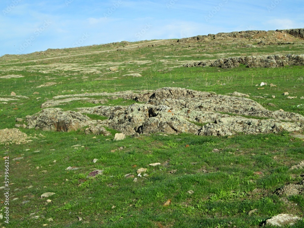 Typical Extremadura landscape in rural regions - Spain 