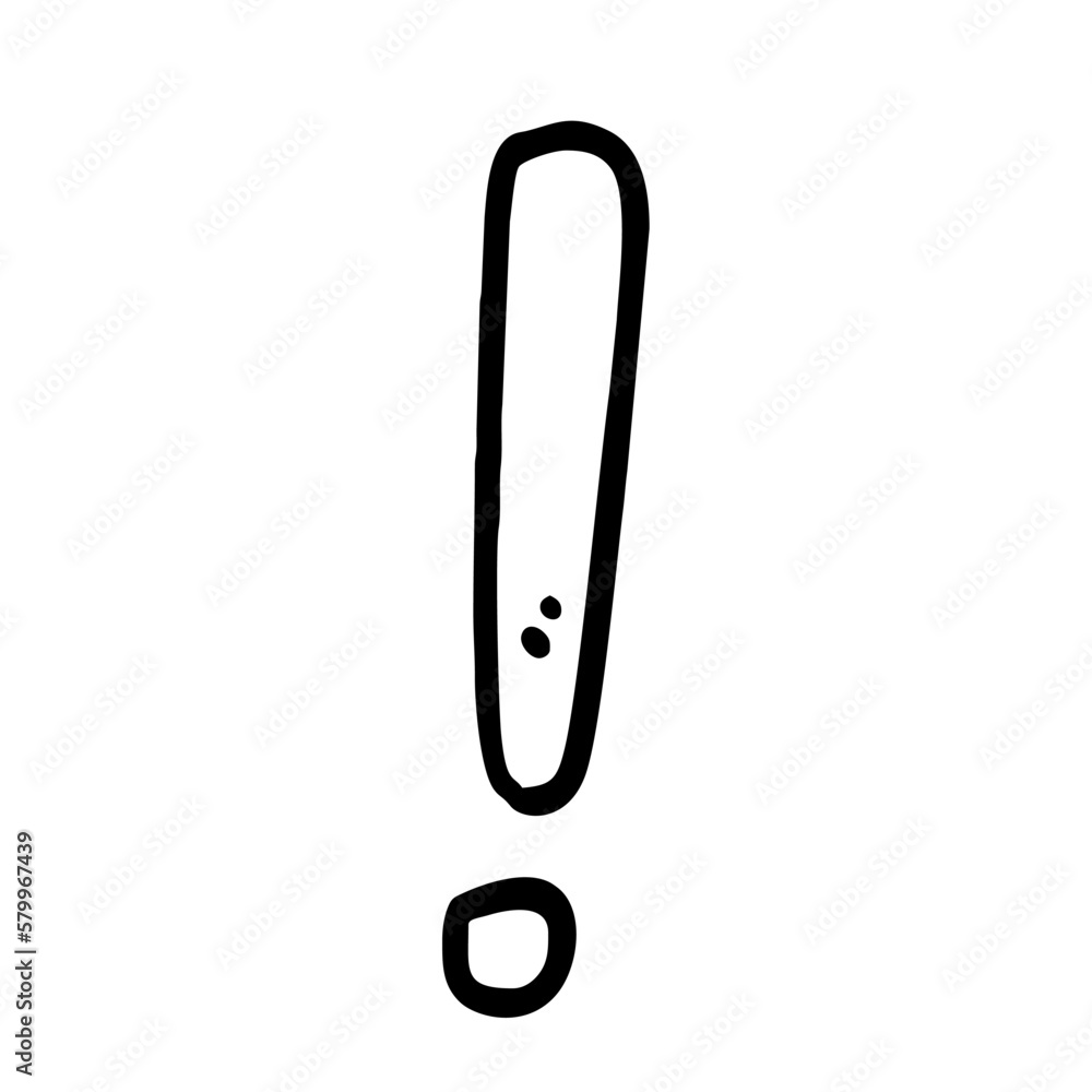 Vector Illustration of Hand drawn Exclamation Mark Doodle art style Vector Illustration of Hand drawn Exclamation Mark Doodle art style