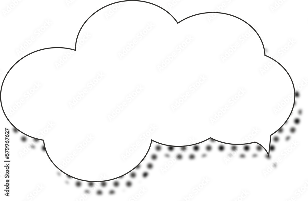 Dialog message bubble with shadow effect, cloud shape Dialog message bubble with shadow effect, cloud shape