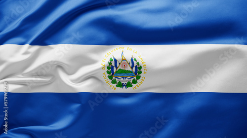  Waving national flag of El Salvador