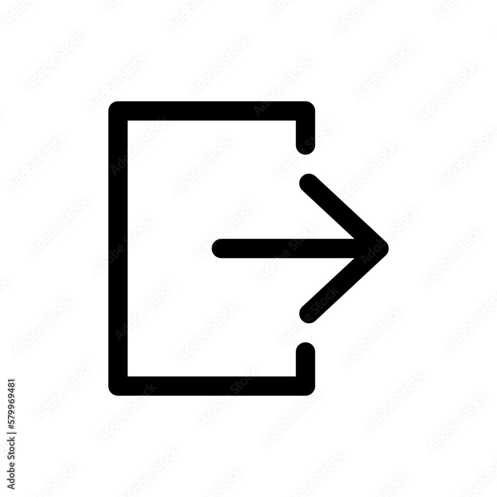 icon sign out vector symbol logout exit and entry. color editable icon sign out vector symbol logout exit and entry. color editable