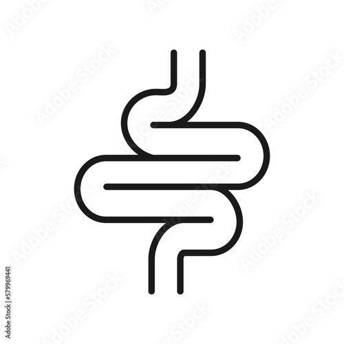 Intestine icon. Healthy bowel, digestion sign. Intestines colonoscopy symbol. 