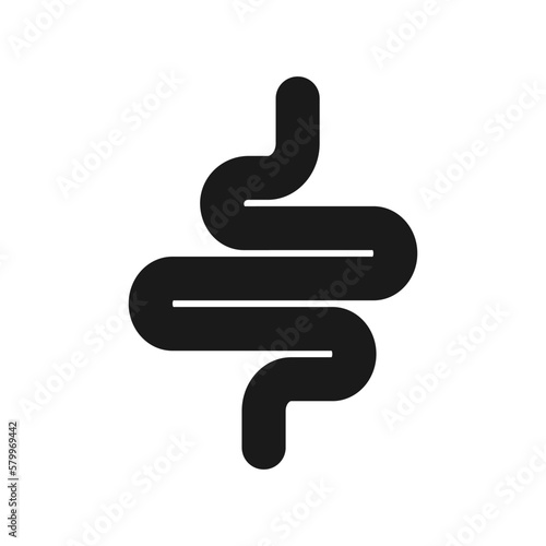 Intestine icon. Healthy bowel, digestion sign. Intestines colonoscopy symbol. 