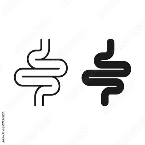 Intestine icon. Healthy bowel, digestion sign. Intestines colonoscopy symbol. 