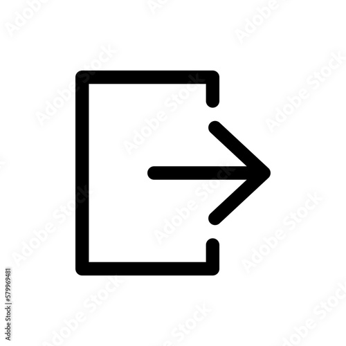 icon sign out vector symbol logout exit and entry. color editable