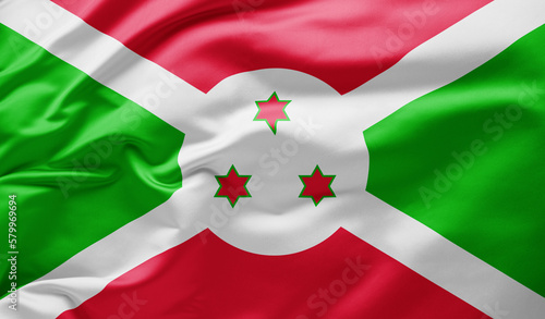  Waving national flag of Burundi