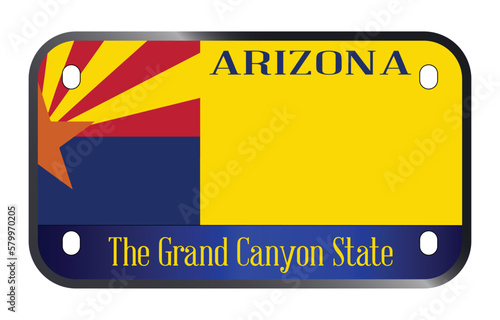 Arizona State Motorcycle License Plate