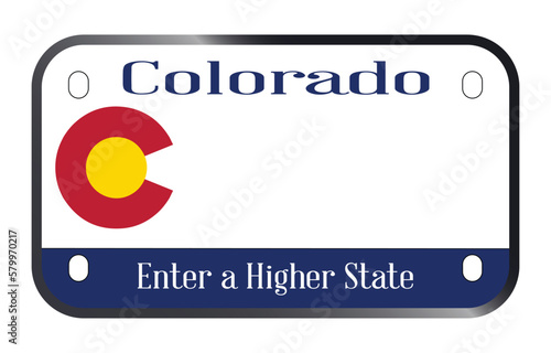 Colorado State Motorcycle License Plate