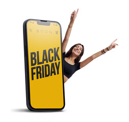 Black Friday sale and happy customer