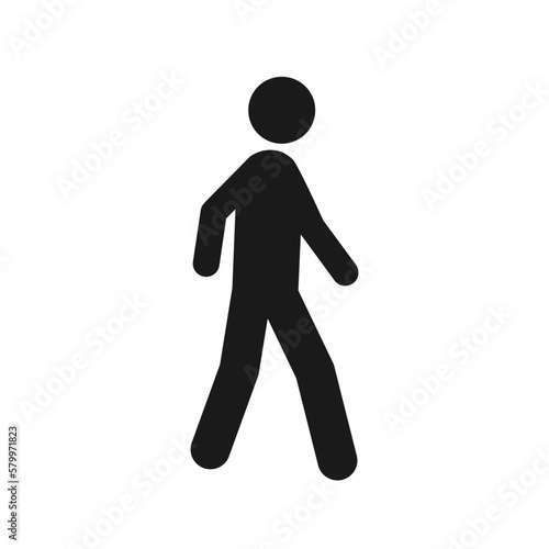 A person walking or walk sign flat vector icon for apps and websites. Color editable