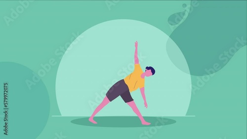 male athlete practicing exercise character animation
