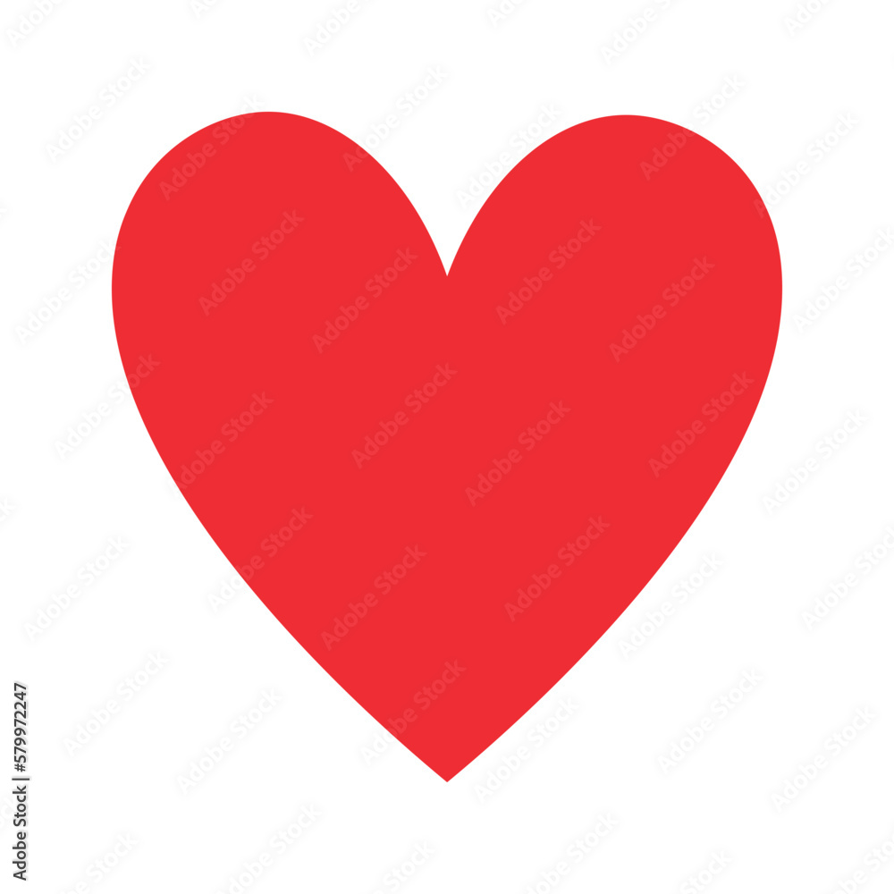 Red heart icon flat design. vector illustration